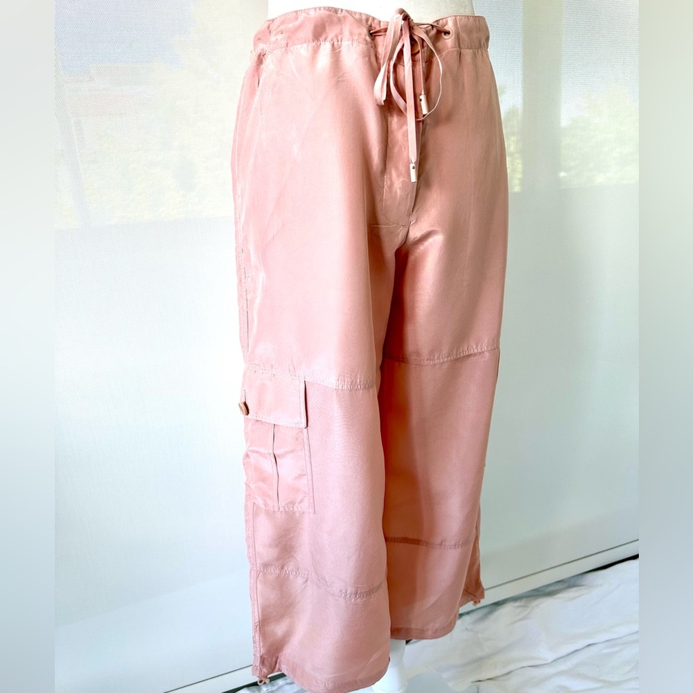 NWT Theory Silk Tart Pink Utility Cargo Pants